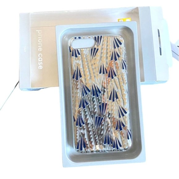 Heyday iPhone 6, 7, 8 Art Deco Hard Shell Phone Case-Clear/Gold-NEW - Picture 1 of 5
